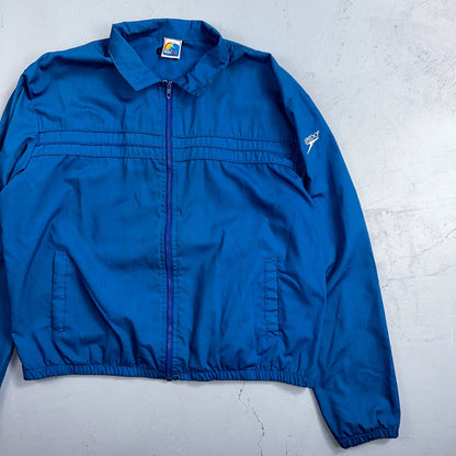 Speedo Blue Vintage Full Zip Windbreaker Men's XL Jacket Swimming Basic Simple