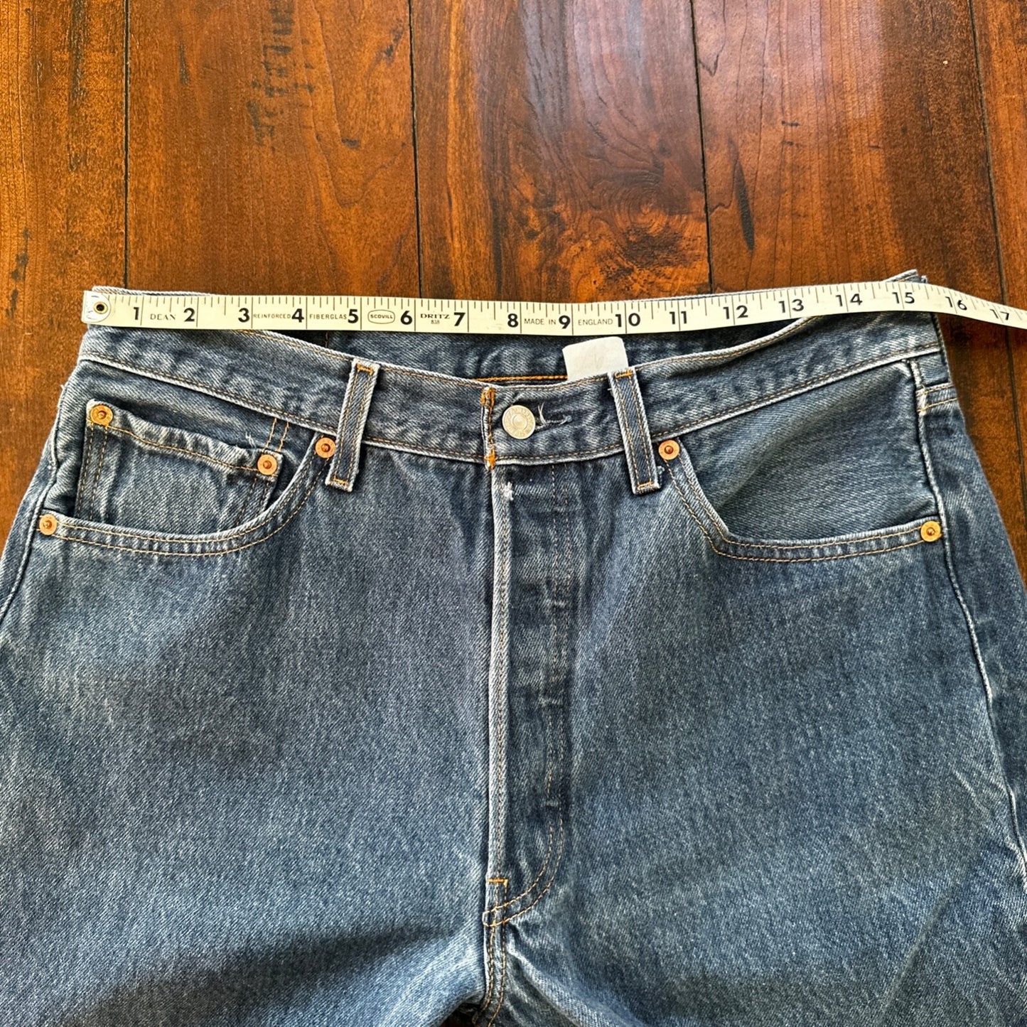 VTG Levis 501 XX Button Fly 90s Y2K Jeans Denim Straight Capri 34x30 Act 31x25