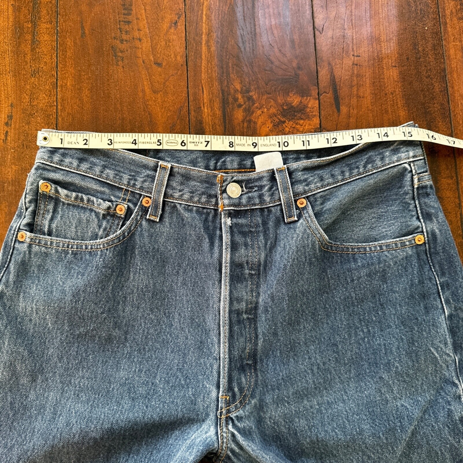 VTG Levis 501 XX Button Fly 90s Y2K Jeans Denim Straight Capri 34x30 Act 31x25