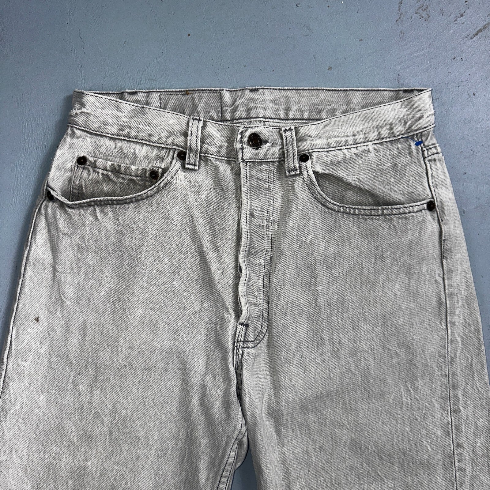 Levis 501 Vintage 90s USA XX Straight Leg Jeans Gray Light Wash 31x34 Act 29x32