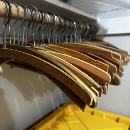 Vintage USA Wood Clothing Hangers Ads Dry Cleaners Laundry 1940s-60s ONLY ONE!