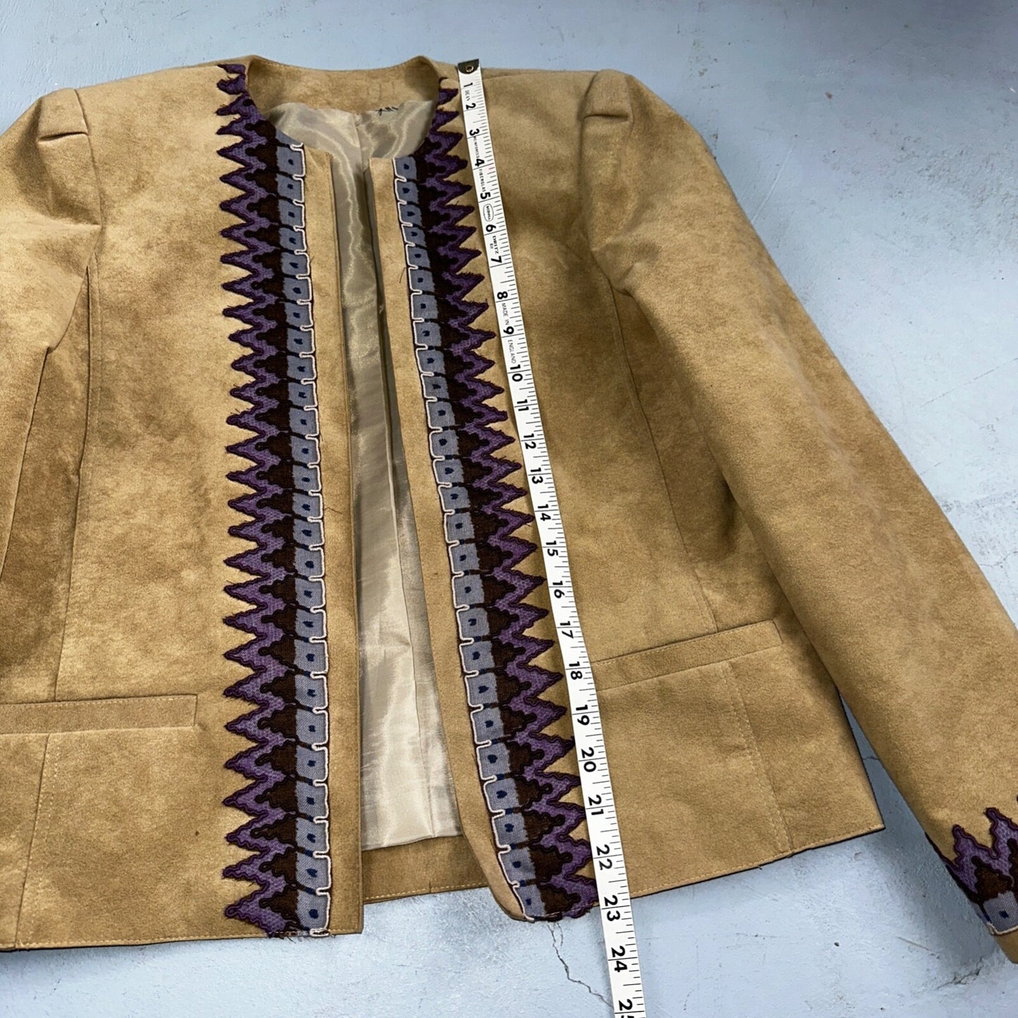 Vintage 1980s Saks Fifth Avenue Jacket Suede Maroon Moto Size Medium Brown 80s