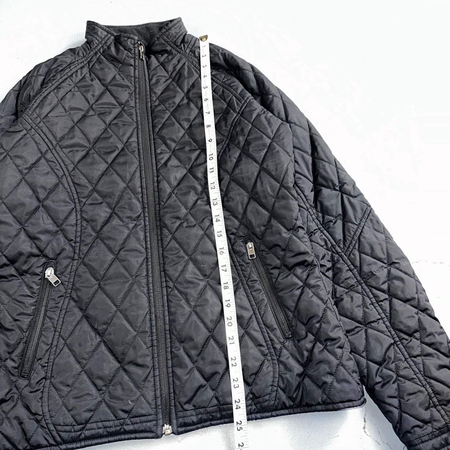 Nike Jacket VTG Womens M Black Quilted Full Zip Mock Neck Pockets Y2K 2000s