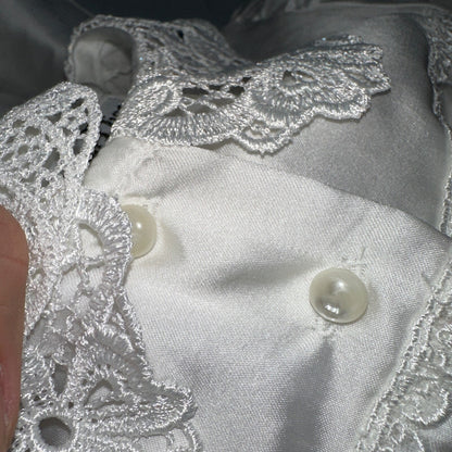 Vintage Christian Dior Jeune Fille Ivory Lace Nightgown Lingerie Dress Slip