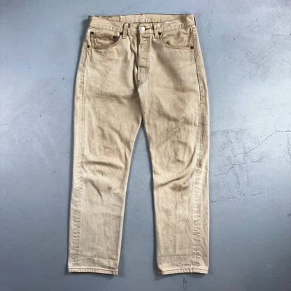 Levis 501 Vintage Y2K Mexico XX Straight Leg Jeans Beige Wash 32x32 Ac 31x28