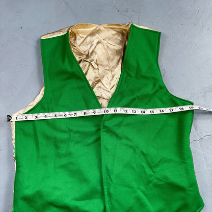 Vintage Buckle Back Vest Mens Green Waistcoat Size S 1940s 1950s 1960s Antique