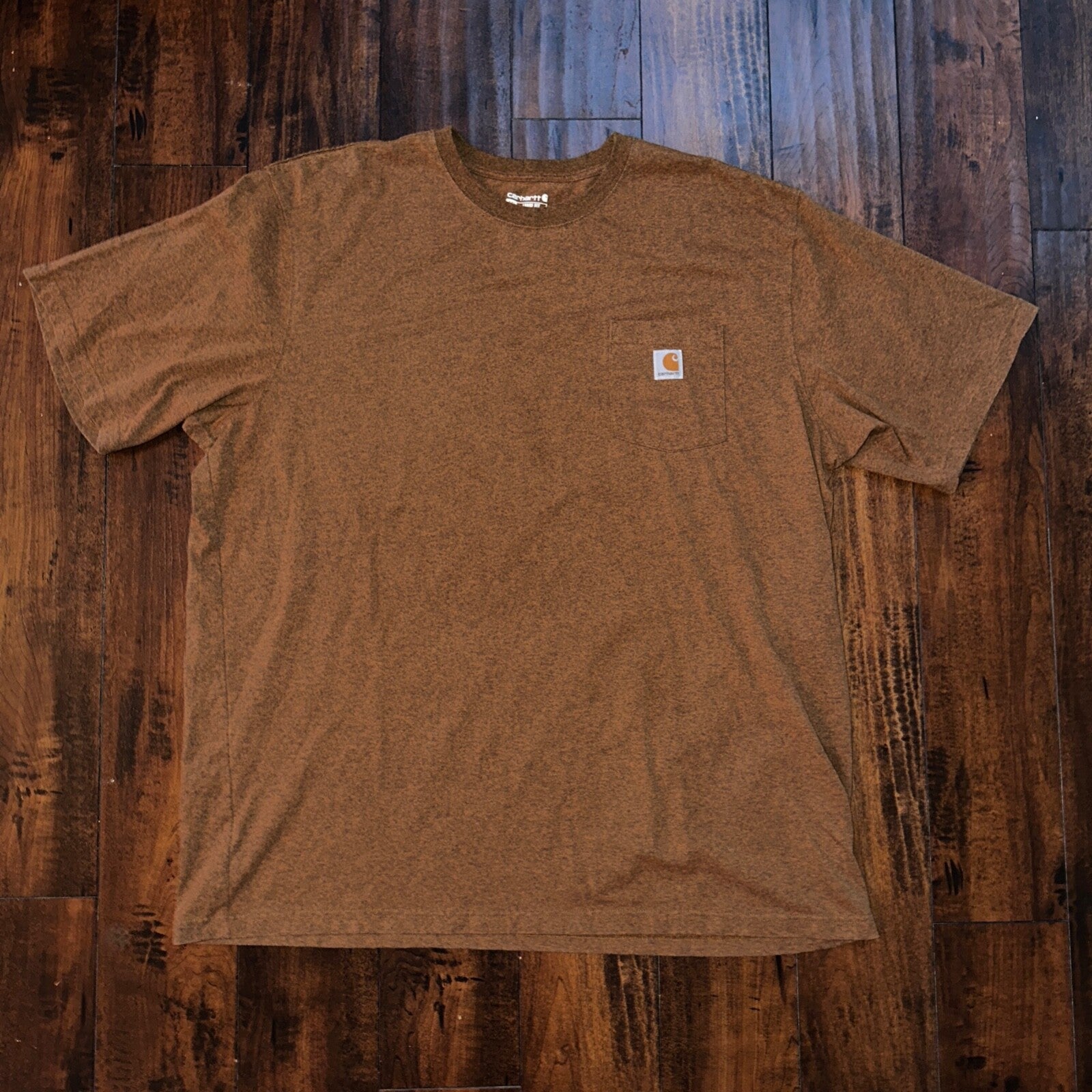 Carhartt 2XL Tall Brown Vintage Style T Shirt Pocket Basic Cool Pepper