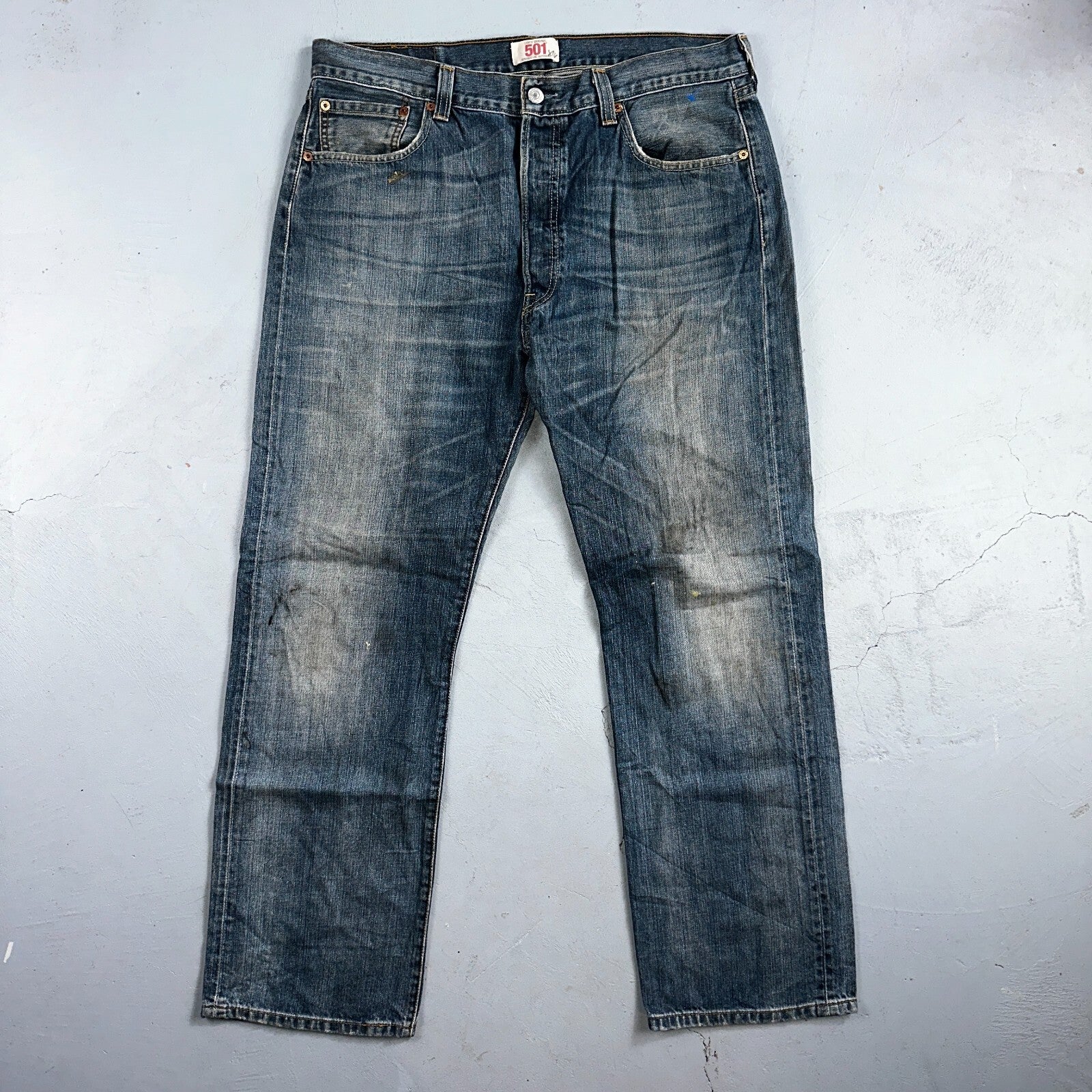 Levis 501 Vintage Y2K XX Straight Leg Jeans Blue Med Wash 36x30 Act 35x29