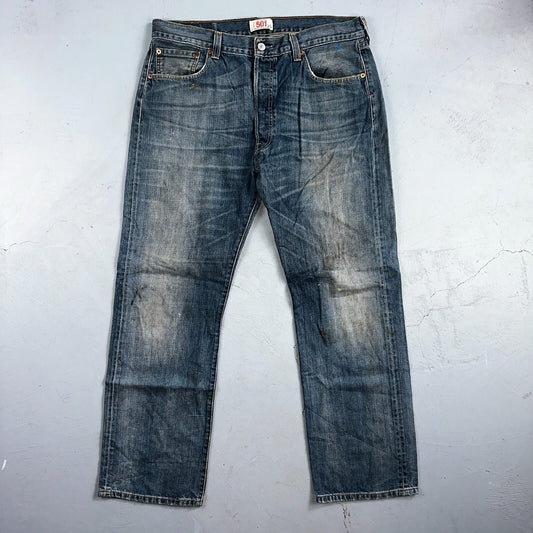 Levis 501 Vintage Y2K XX Straight Leg Jeans Blue Med Wash 36x30 Act 35x29