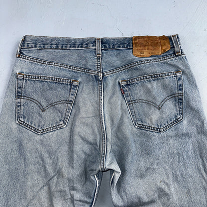 Levis 501 Vintage 90s USA XX Straight Leg Jeans Blue Light Wash 36x34 Act 34x33