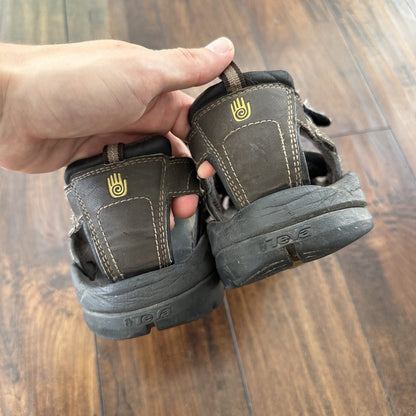 Teva Mens Shocpad Brown Gray Closed Toe Hook Loop Fisherman Sandals Size 12