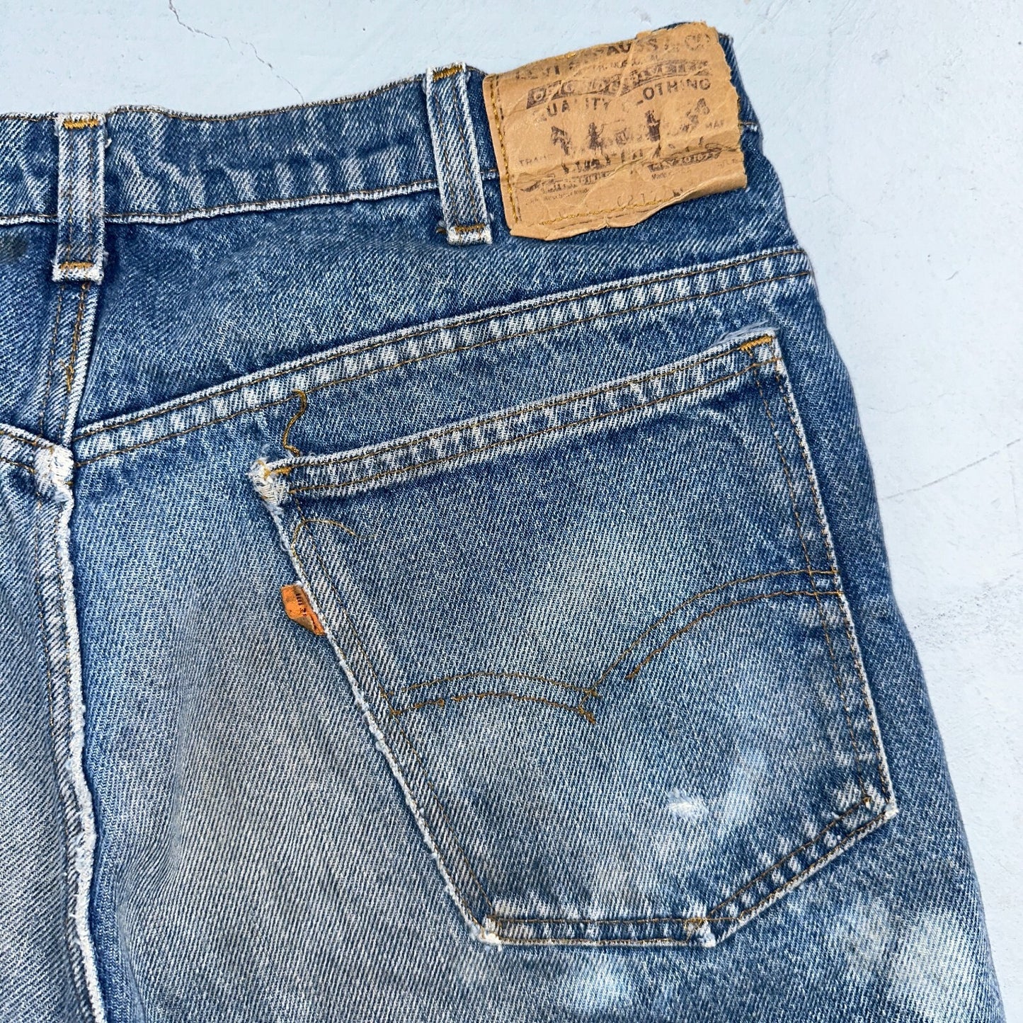 Levis 517 Vintage 80s USA Orange Tab Bootcut Flare Blue Worn Jeans Act 32x31