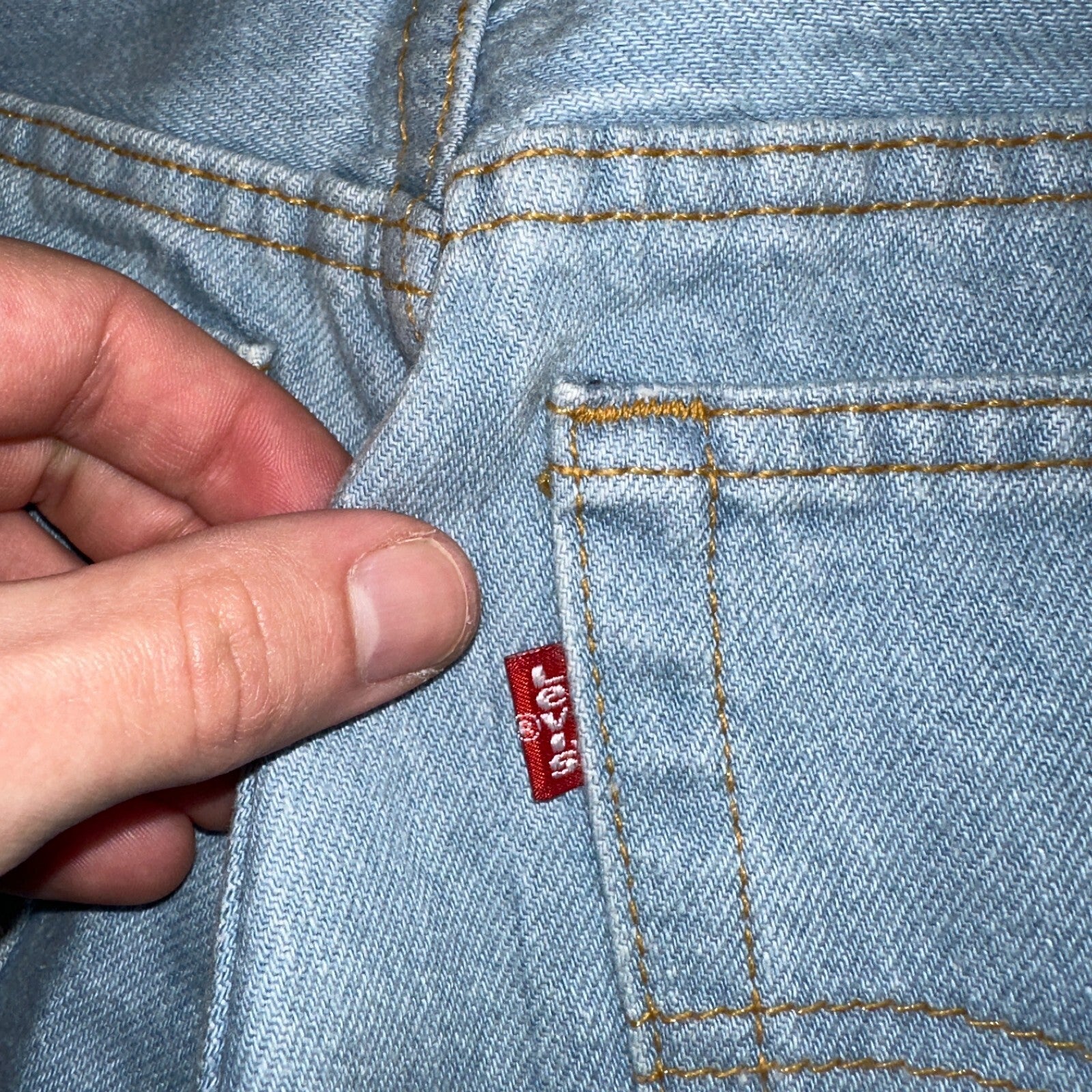 Levis 701 Vintage 90s USA XX Straight Leg Jeans Blue Light Wash 501 Rare 25x32