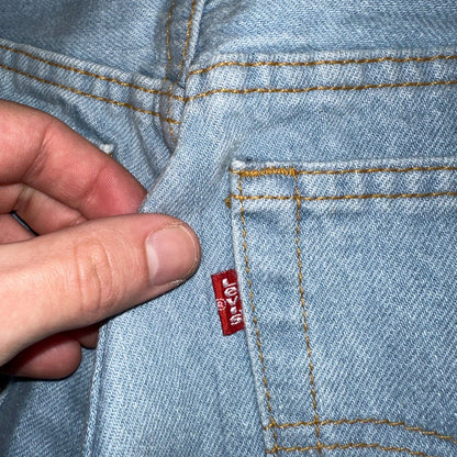 Levis 701 Vintage 90s USA XX Straight Leg Jeans Blue Light Wash 501 Rare 25x32