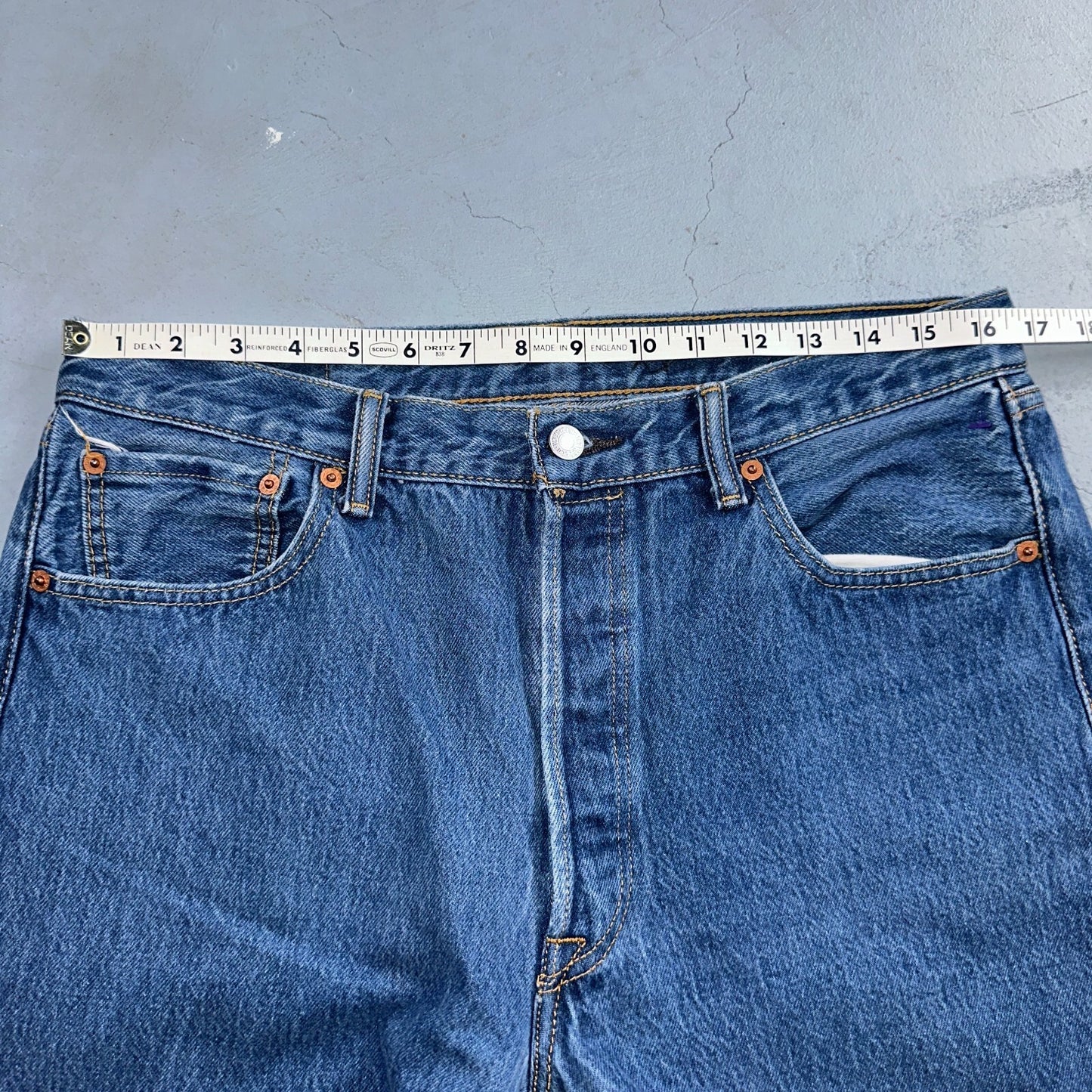 Levis 501 Y2K XX Straight Leg Jeans Blue VTG Med Wash 36x38 Act 33x33