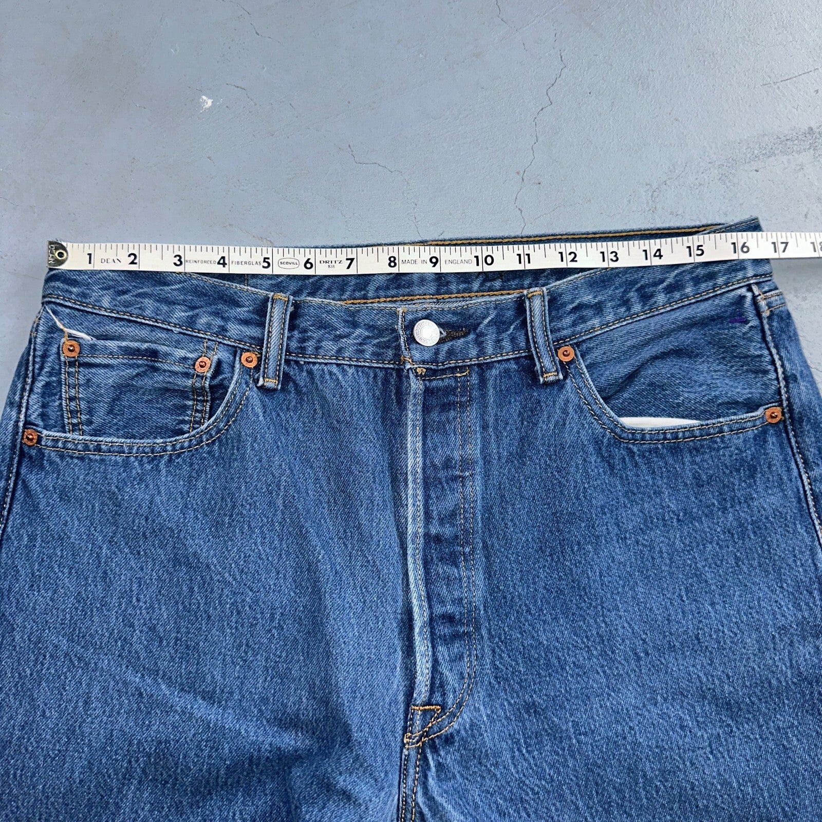 Levis 501 Y2K XX Straight Leg Jeans Blue VTG Med Wash 36x38 Act 33x33