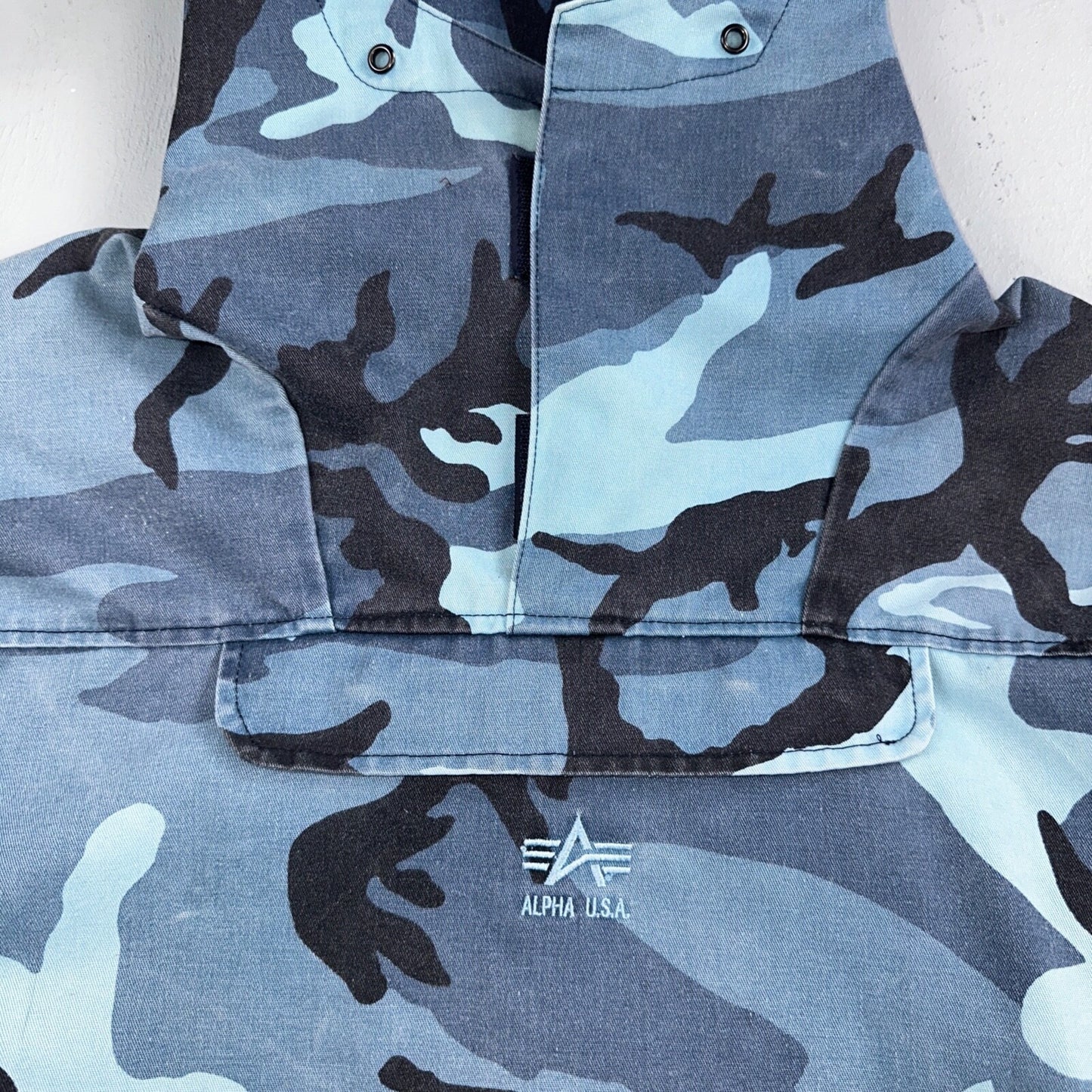 Military Snow Camo Winter Hooded Anorak Jacket Mens L Stock Alpha Industries