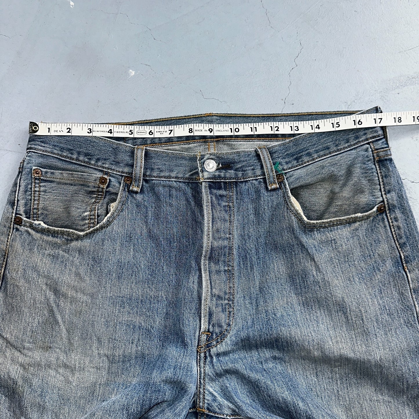 Levis 501 Vintage Y2K XX Straight Leg Jeans Blue Light Wash 35x34 Act 34x32