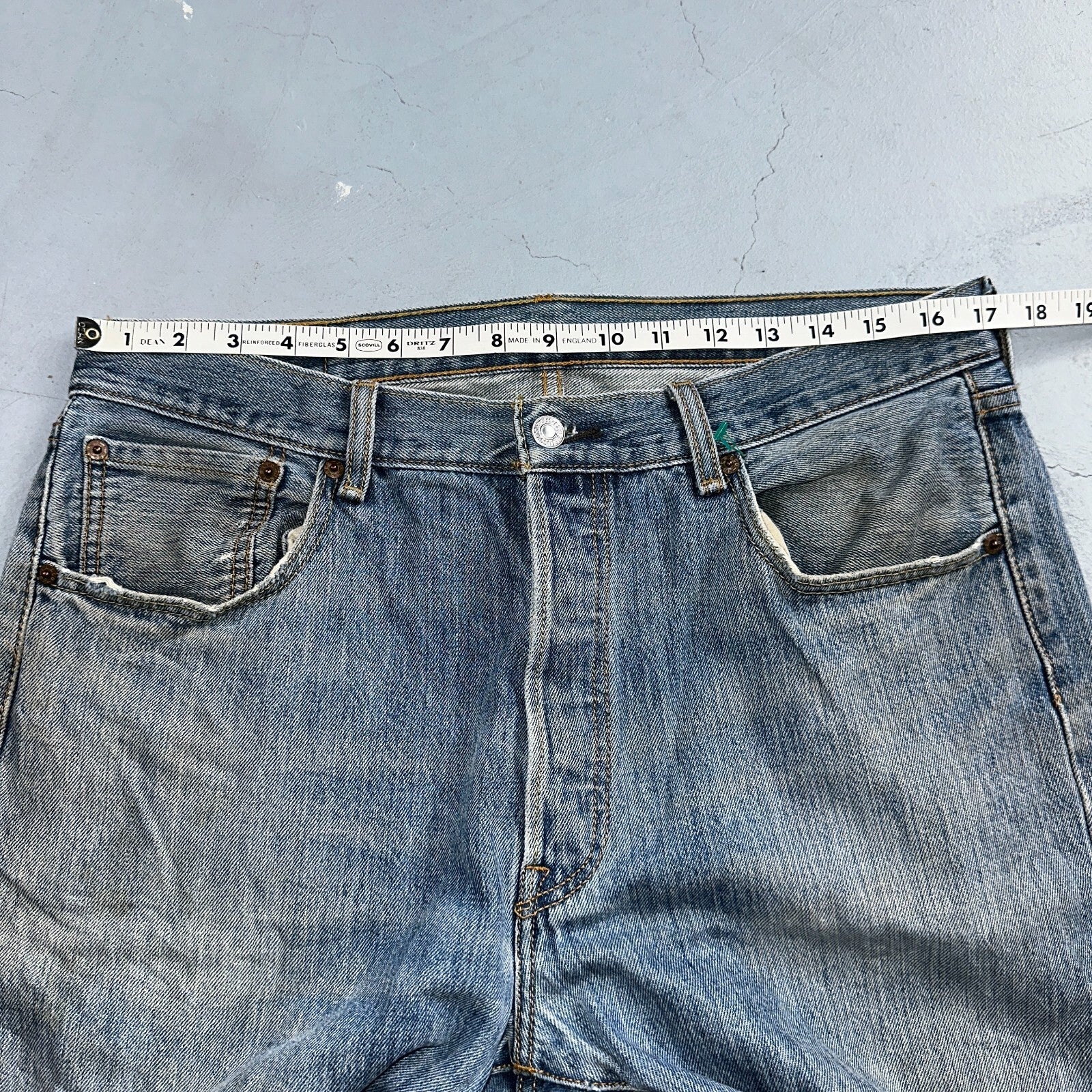 Levis 501 Vintage Y2K XX Straight Leg Jeans Blue Light Wash 35x34 Act 34x32