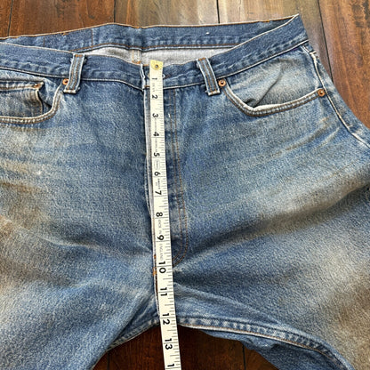 VTG 80s Levis 501 Button Fly 38x36 USA Tag Jeans Straight Wash Blue XX Act 34x32
