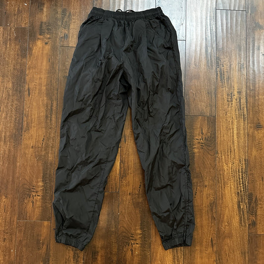 Nike VTG 90s Grey Tag Windpants Track Pants Ankle Zip Unlined Black M 1990s