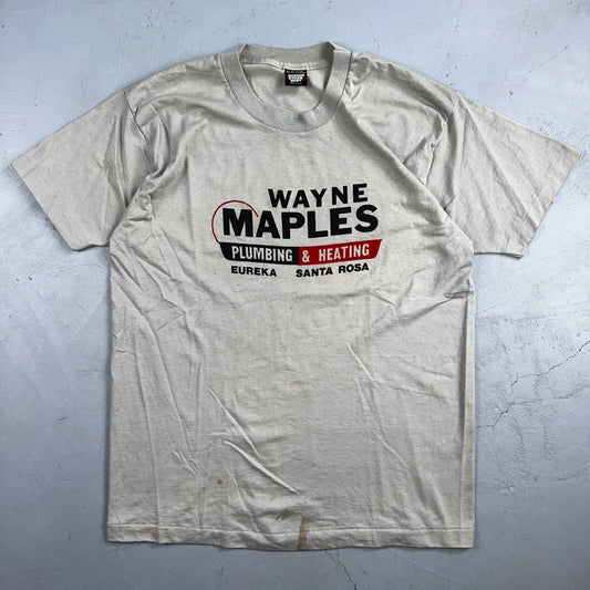 Graphic 90s Wayne Maples VTG T Shirt Plumbing Heating Santa Rosa XL Art Band
