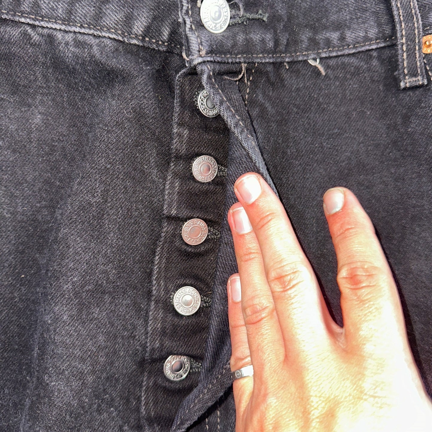 Levis 501 Vintage Y2K 90s XX Straight Leg Jeans Black Dark Wash 42x32 Act 41x31