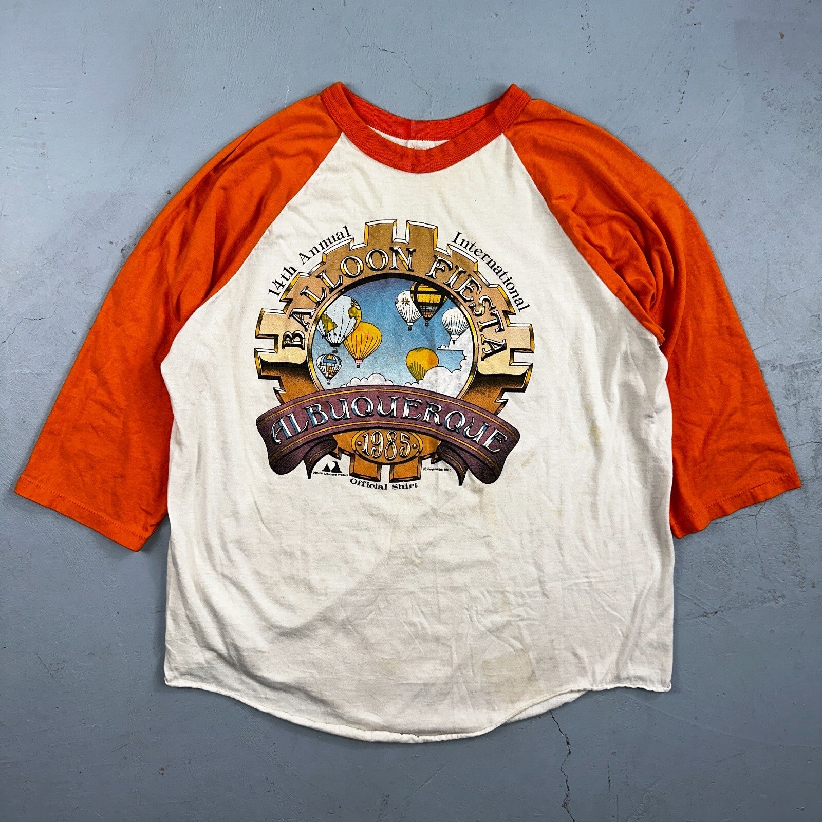 Vintage 1985 Albuquerque New Mexico Balloon Fiesta T-Shirt XL Raglan RARE 80s