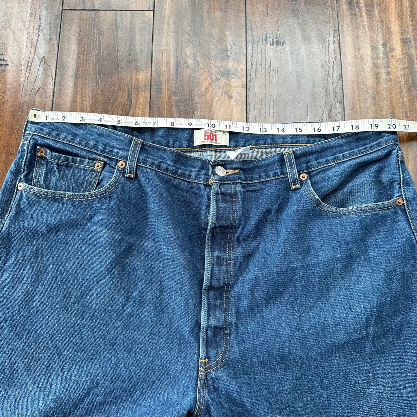 Levis 501 Vintage Y2K XX Straight Leg Jeans 44x32 Med Wash 2000s Act 40x29