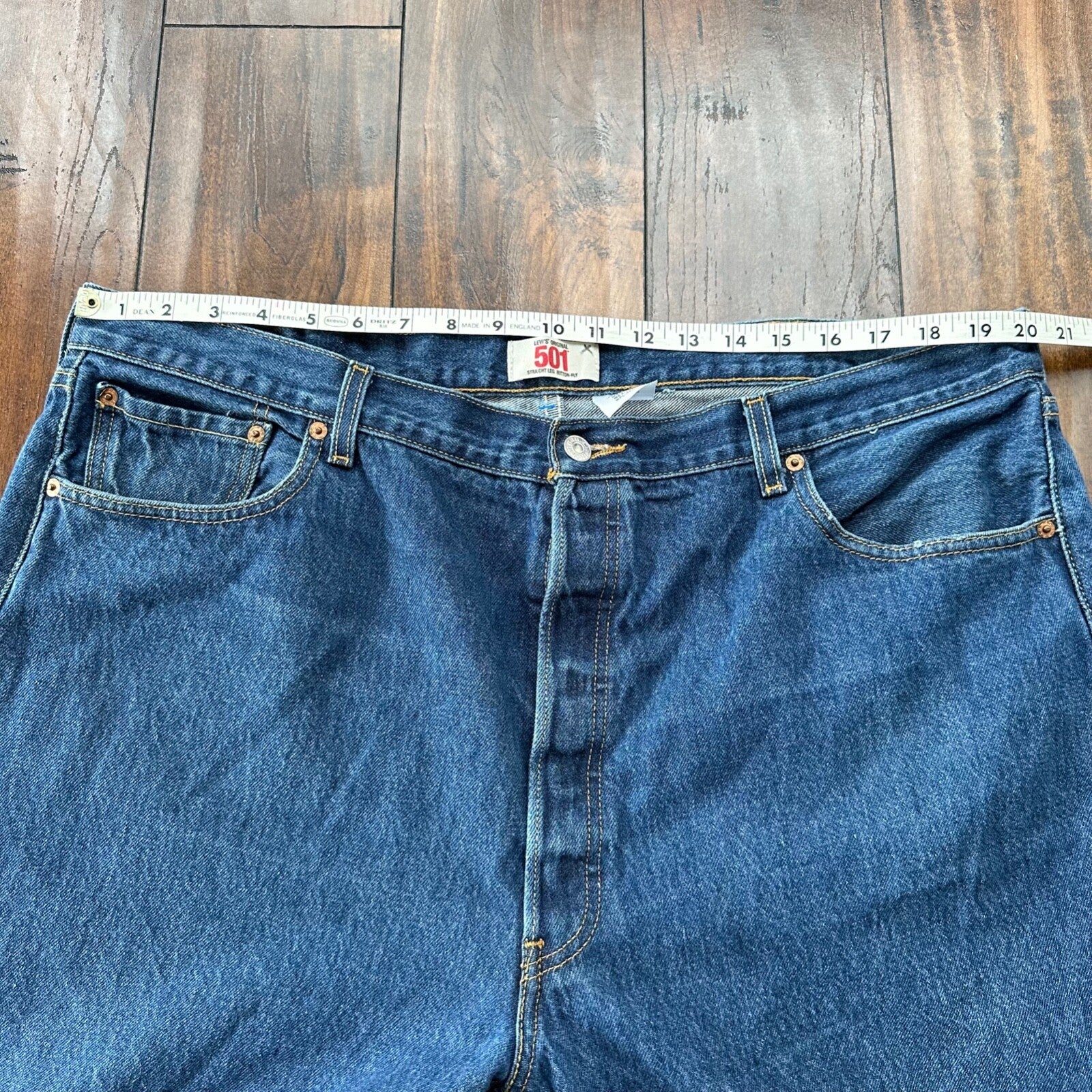 Levis 501 Vintage Y2K XX Straight Leg Jeans 44x32 Med Wash 2000s Act 40x29