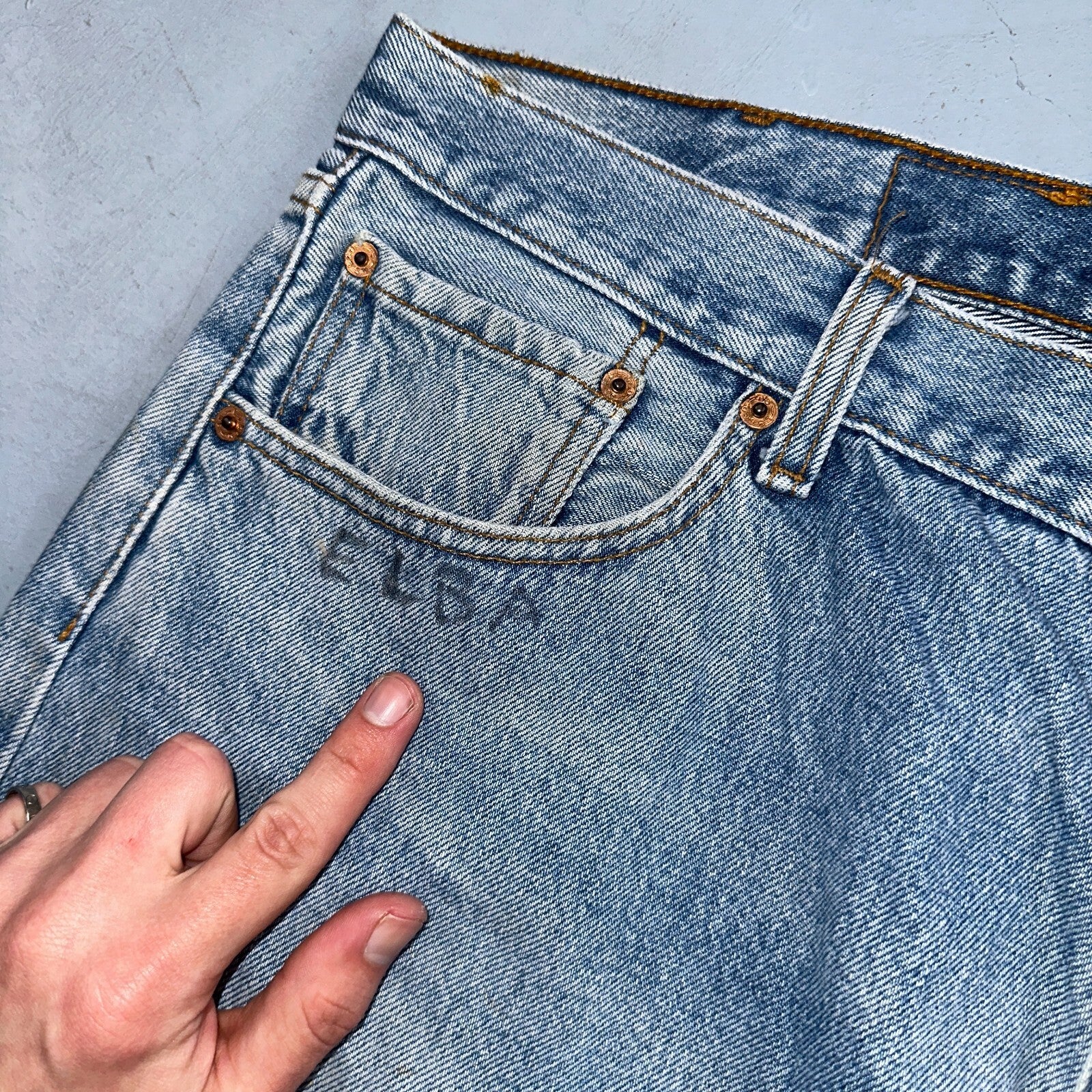 Levis 501 Vintage 90s XX Straight Leg Jeans Y2K Light Wash 40x36 Act 38x31