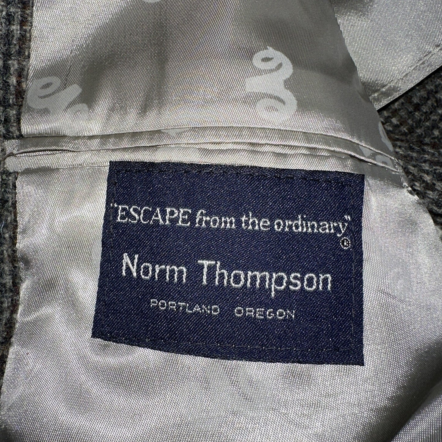 Norm Thompson VTG 80s Harris Tweed Preppy Wool Herringbone Blazer Jacket 42