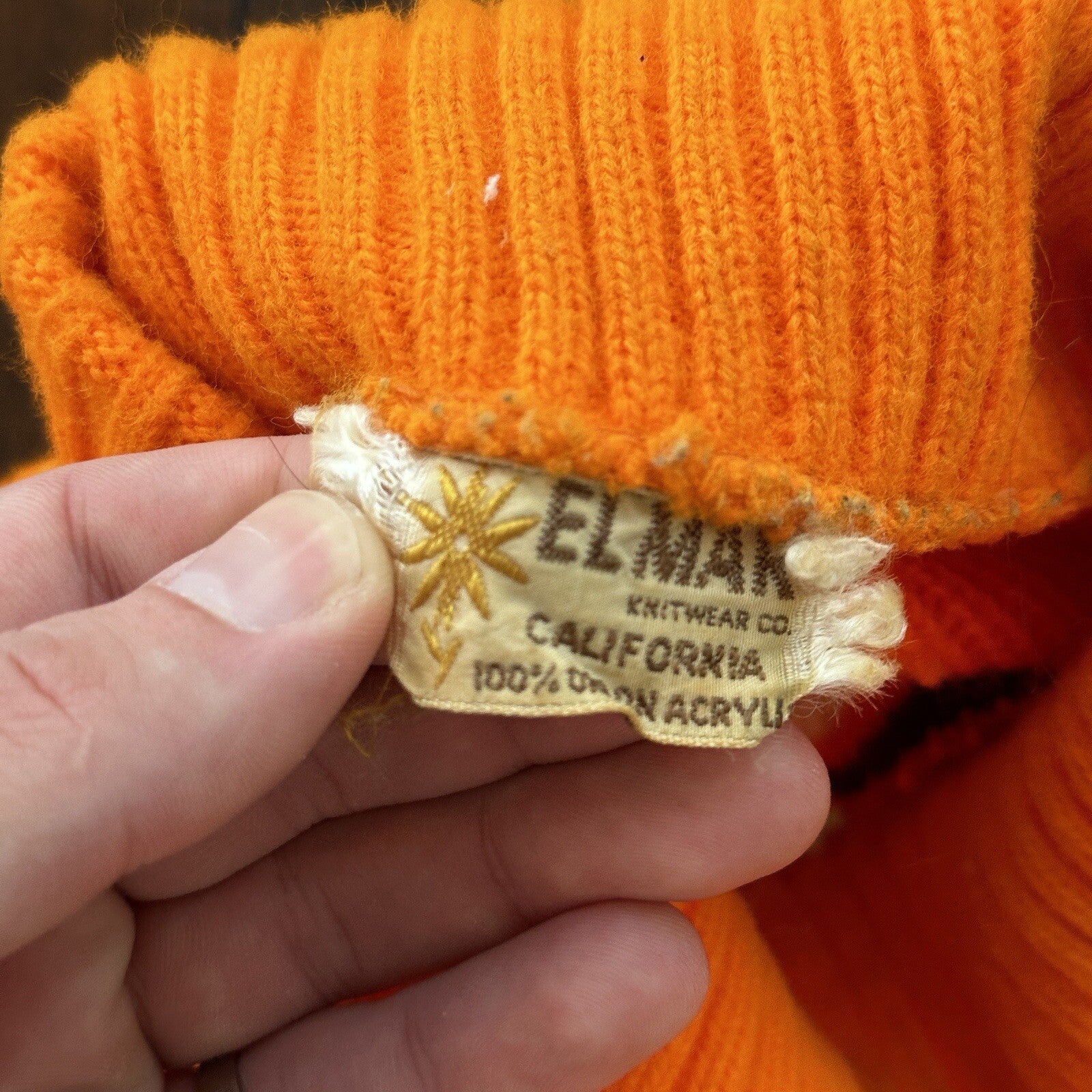 Sweater Vest Vintage Rockabilly Orange 1960s 60s Stripe 70s Rare Hipster