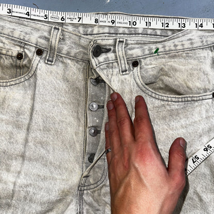Levis 501 Vintage 90s USA XX Straight Leg Jeans 31x30 Gray Light Wash Act 31x29