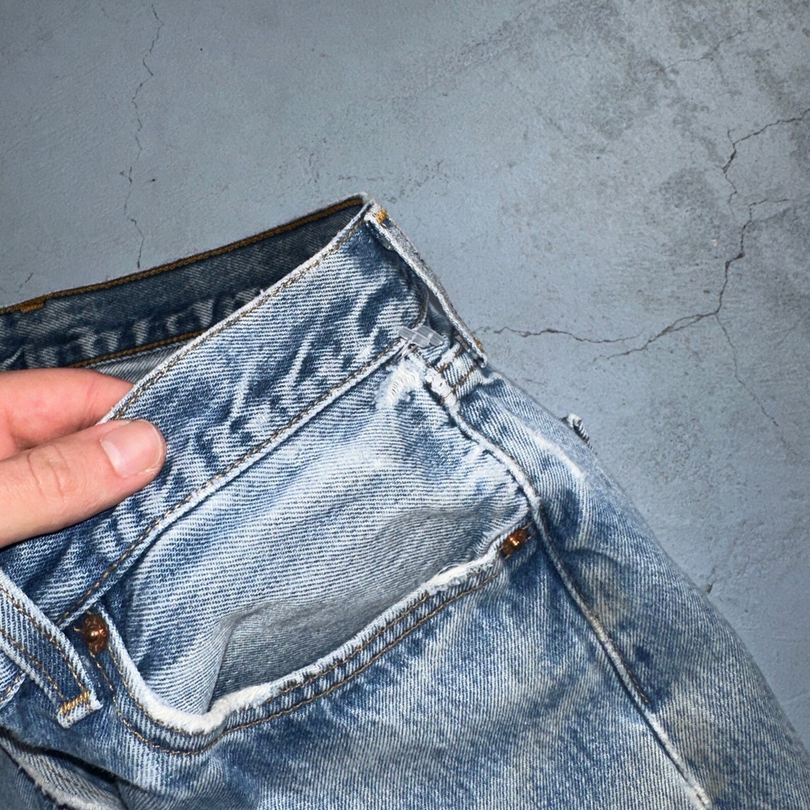 Levis 501 Vintage 90s USA XX Straight Leg Jeans Blue Light Wash 38x36 Act 34x31