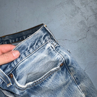 Levis 501 Vintage 90s USA XX Straight Leg Jeans Blue Light Wash 38x36 Act 34x31