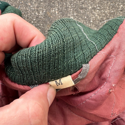 Vintage Letterman Jacket Green White Leather Wool TOM Named Simple Basic 1960s