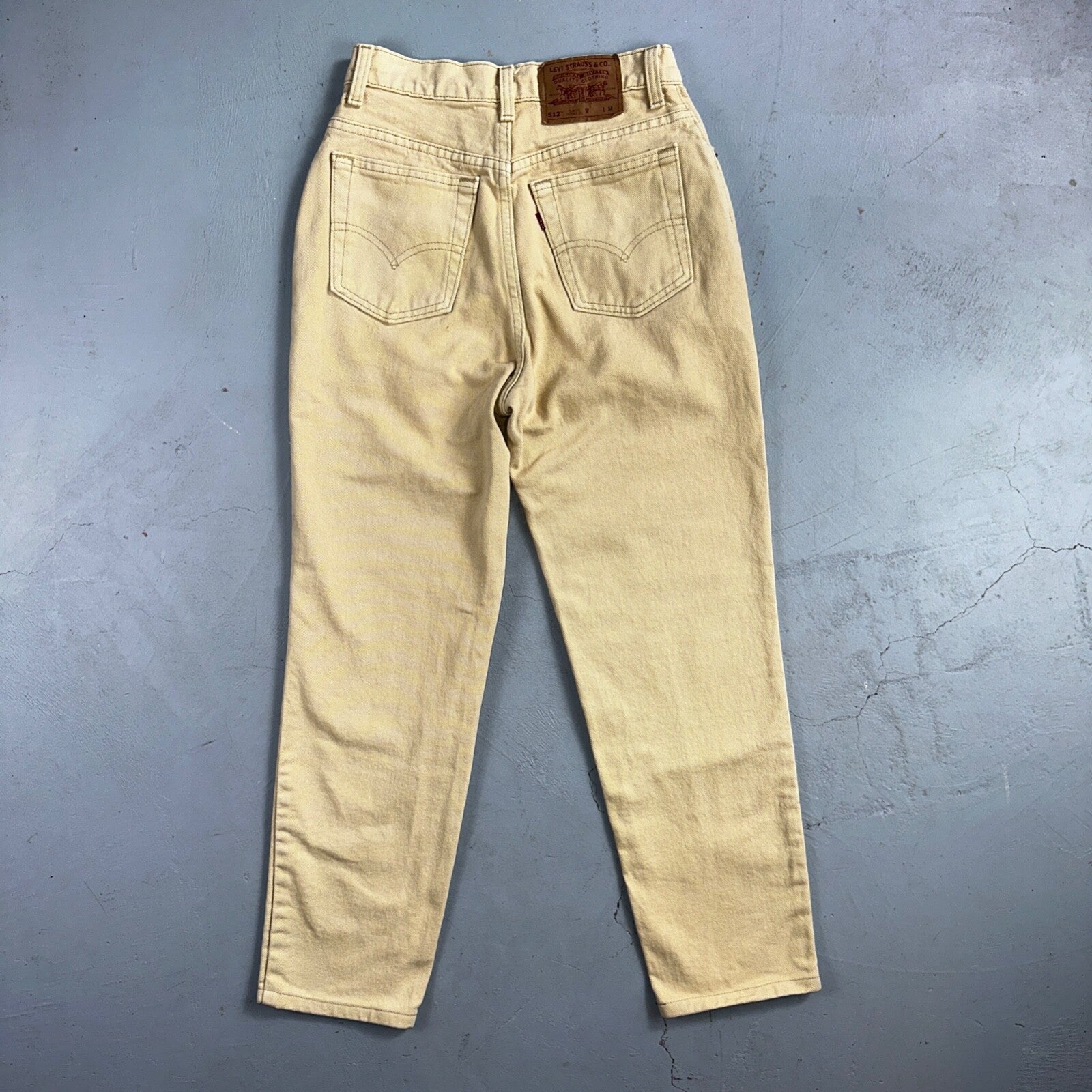 Levis 512 Vintage 90s USA Women Jeans Cream Slim Tapered Leg 7 M 501 Act 25x26