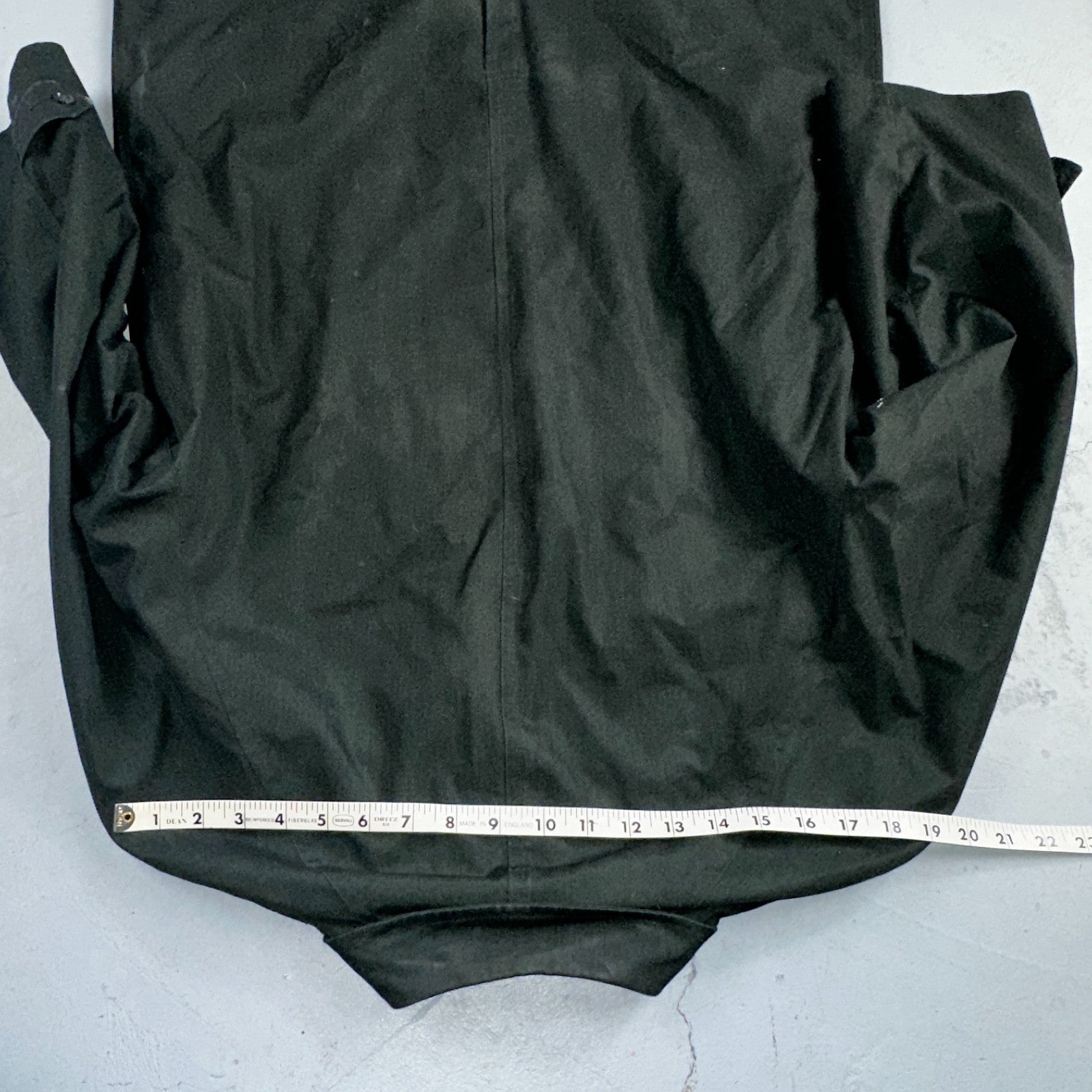 Aqaron Rain Trench Coat Mens 38 Short Green Long Sleeve Button Long Jacket