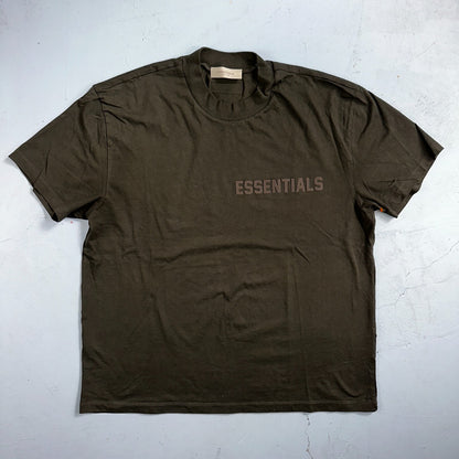 Essentials Fear Of God Brown Puff Print Logo Spell Our Men’s T Shirt XL Boxy