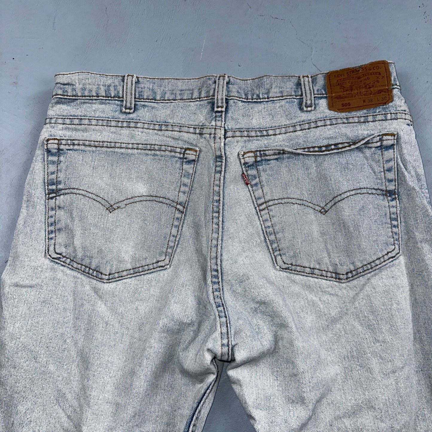 Levis 505 Vintage 90s USA XX Jeans Blue 501 Light Wash 38x30 Act 36x28