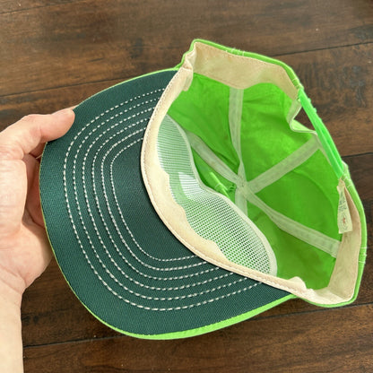 Vintage Motorcraft Racing Snapback Neon Green Hat Made in USA 80s 90s Cars Bikes