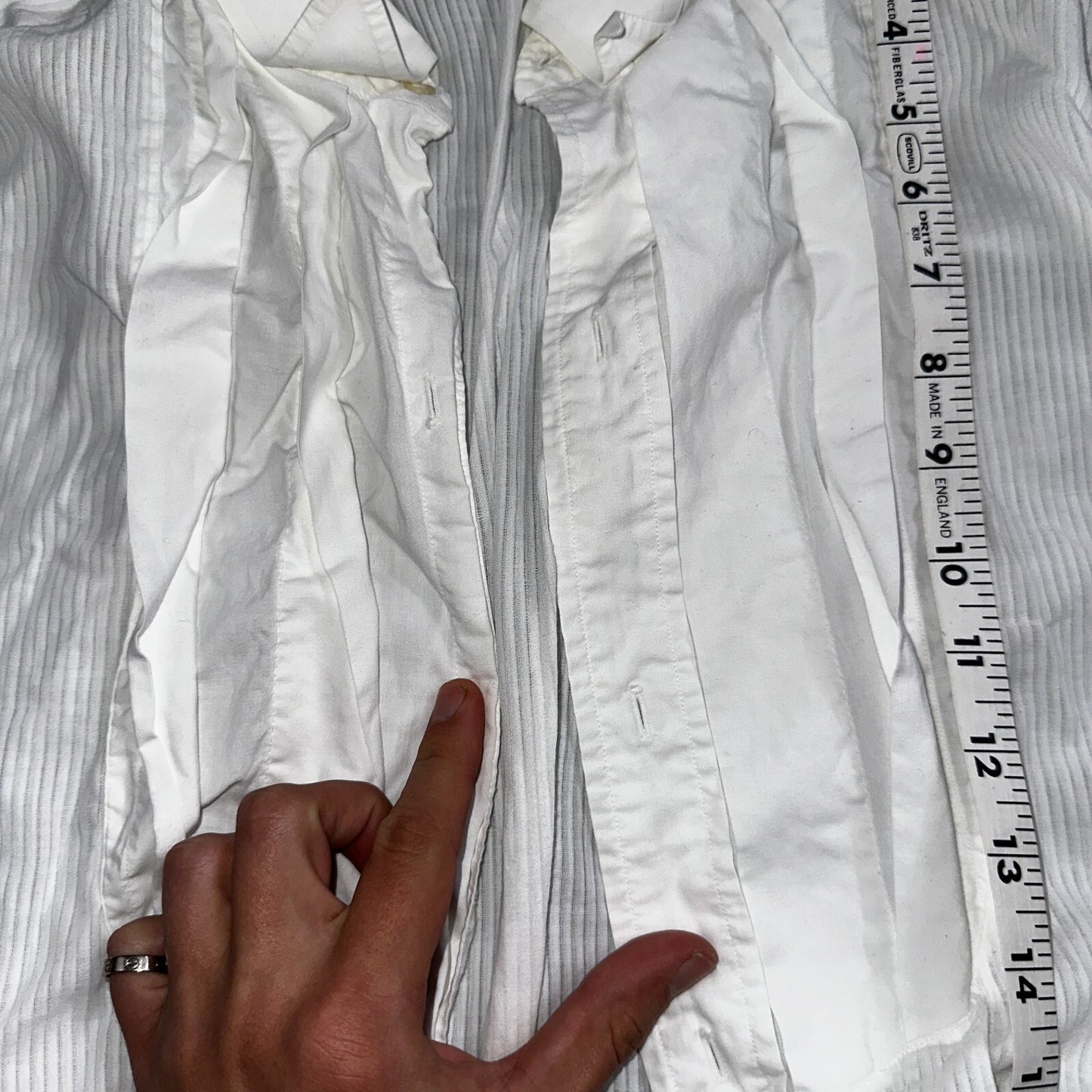 Manhattan Plaza VTG 20S 30S Mens 16 White Dress Bib Tuxedo Shirt Antique 1920s