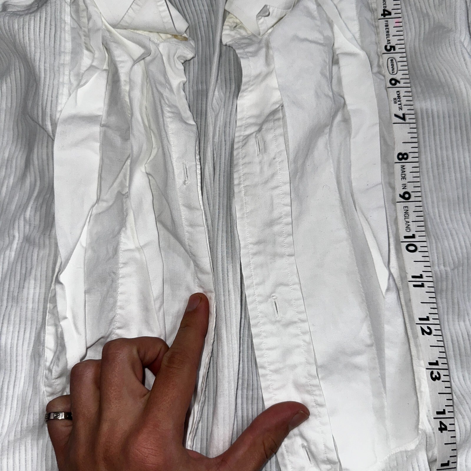 Manhattan Plaza VTG 20S 30S Mens 16 White Dress Bib Tuxedo Shirt Antique 1920s