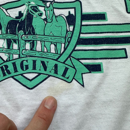 Texas White America Vintage T Shirt Horses Cowboy Travel Huston Dallas Simple