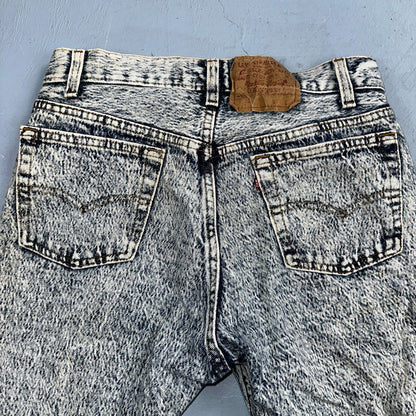 Levis 501 Vintage 80s USA XX Straight Leg Jeans Blue Acid Wash 30x34 Act 28x32