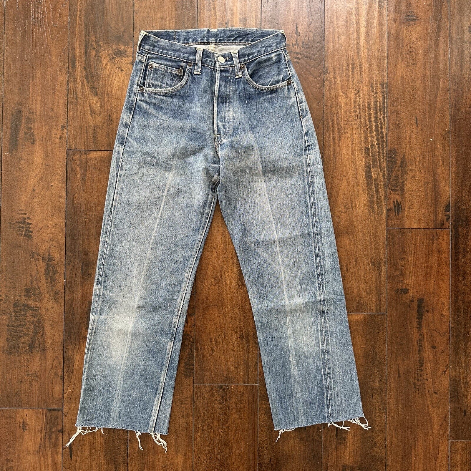 Levis 501 XX Big E True Vintage 60s Redline Denim Capri Jeans 1960s 25x24 Chop