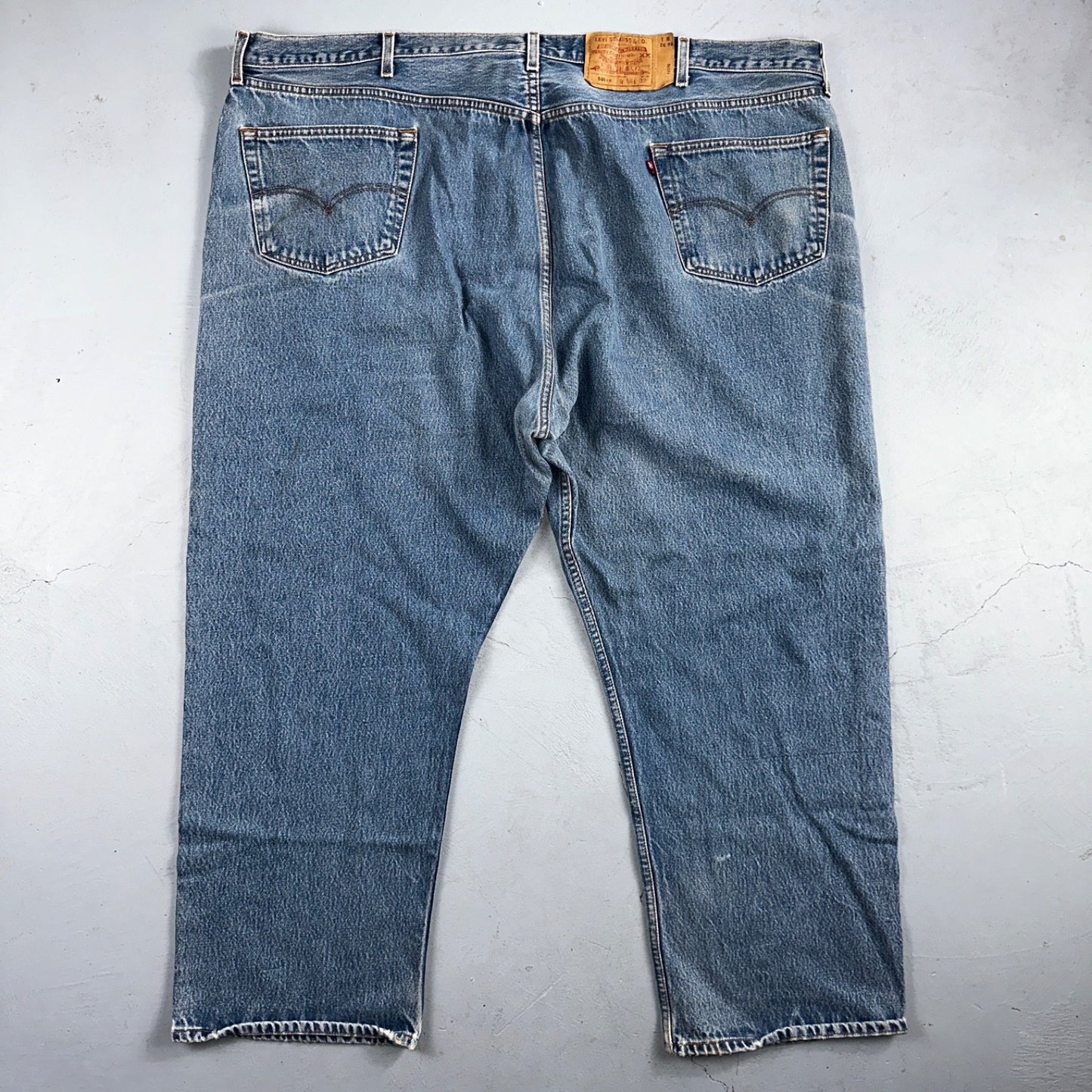 Levis 501 Vintage 90s Mex XX Straight Leg Jeans Blue Light Wash 56x32 Act 50x28