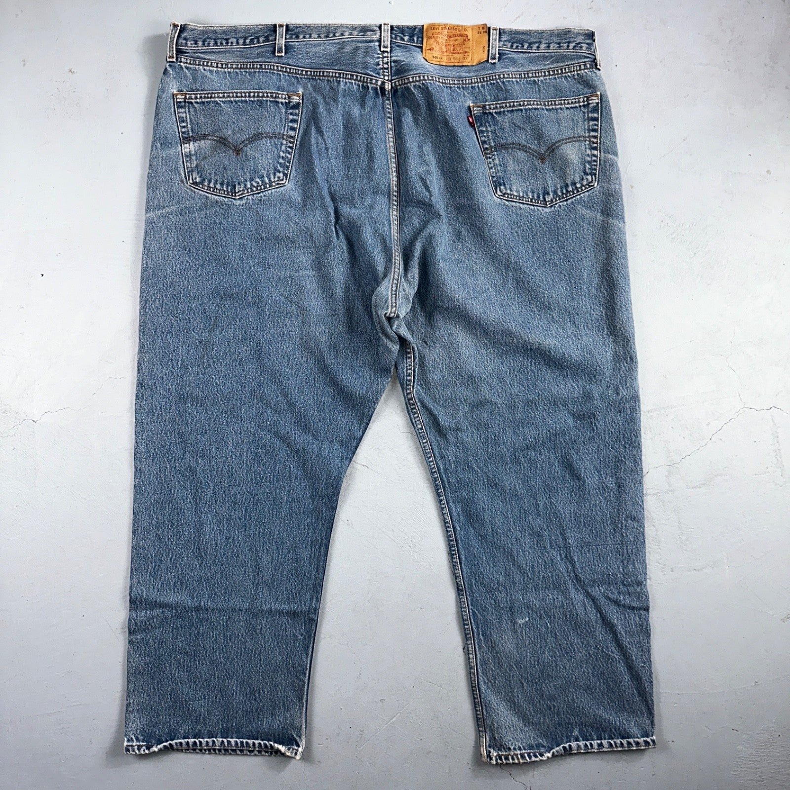 Levis 501 Vintage 90s Mex XX Straight Leg Jeans Blue Light Wash 56x32 Act 50x28