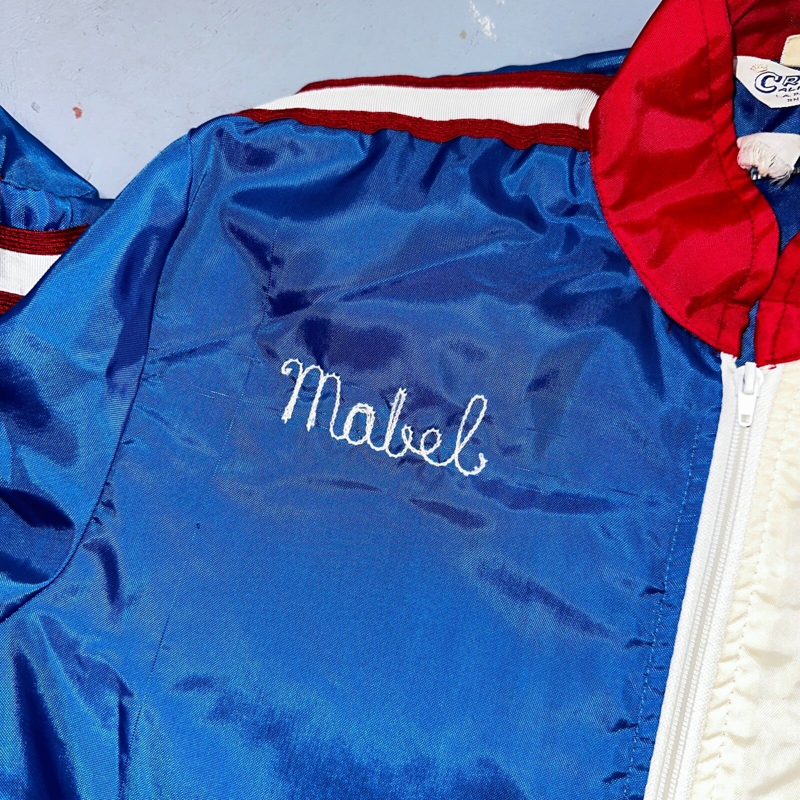 Datsun Crown Vintage 70s Racing Jacket Crown Rockabilly Chainstitch Mabel Nylon